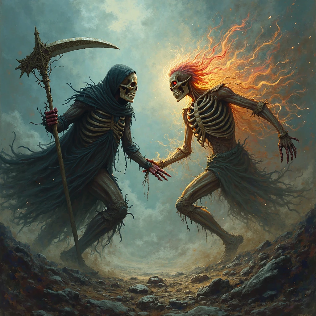 Zombie nightmare, smoke and fire, Aliens, evil ghosts, evil clowns