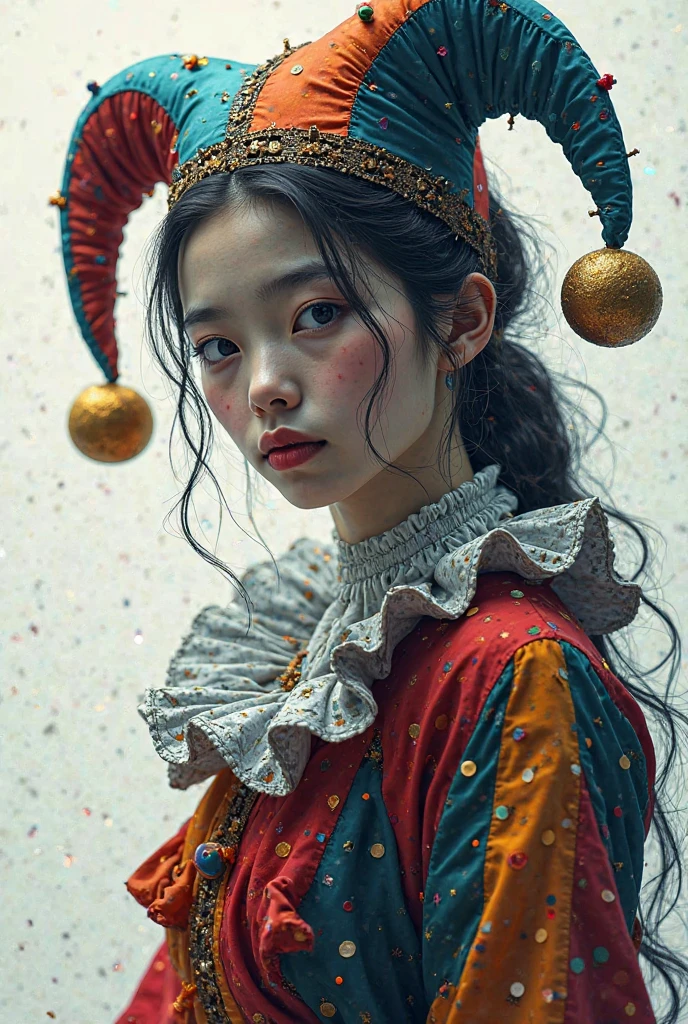 official art, unity 8k wallpaper, ultra detailed, beautiful and aesthetic, masterpiece, best quality, (zentangle, tangle, entangle), 1girl, extremely detailed, dynamic angle, cowboyshot, the most beautiful form of chaos, elegant, a brutalist designed, vivid colours, romanticism, by james jean, roby dwi antono, ross tran, francis bacon, michal mraz, adrian ghenie, petra cortright, gerhard richter, takato yamamoto, ashley wood, atmospheric, ecstasy of kabuki masks, (illustration beautiful by apterus:1.2), creepy japanese kabuki performing on a theatre stage, traditional face paint, traditional japanese village, detailed background, creepy scenery,