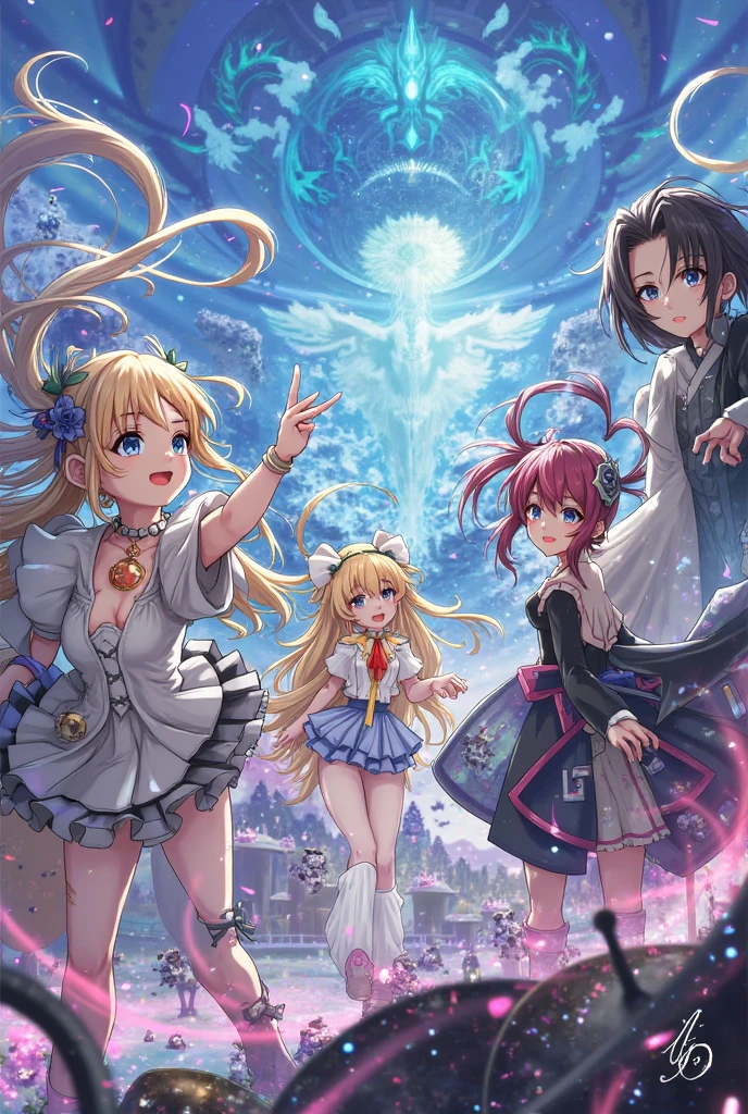 Anime girl with long blonde hair and blue eyes standing on the bridge, Edgeie anime style, magical girl anime mahou shojo, anime”, in ryuuou no oshigoto art style, daytime ethereal anime, anime girl named lucy, visual novel key visual, classic shoujo, ethereal anime, visual novels CG, Splash art anime Loli, eechi,Lori huge breasts cleavage,flatchest,jewely,Broken wedding dress,Love eyes,UHR,mistic,sakura flowers falling,There was a faint blush on his face,((Extremely delicate details)),(Exquisite and detailed facial features),Peerless beauty,((Delicate hair portrayal)),Gorgeous Light and Shadows,((Ultimate HD facial depiction)),4k画质,A masterpiece,color,coloured with lots of colour,Detailed picture,highest quality,tmasterpiece,extreme hight detail,(Delicate portrayal of facial features),(Delicate hair portrayal),(Delicate eye portrayal),gem-like eyes,(Peerless beauty), ((Detailed eyes and face)),Gorgeous Light and Shadows,Messy hair,(((Delicate headgear)))