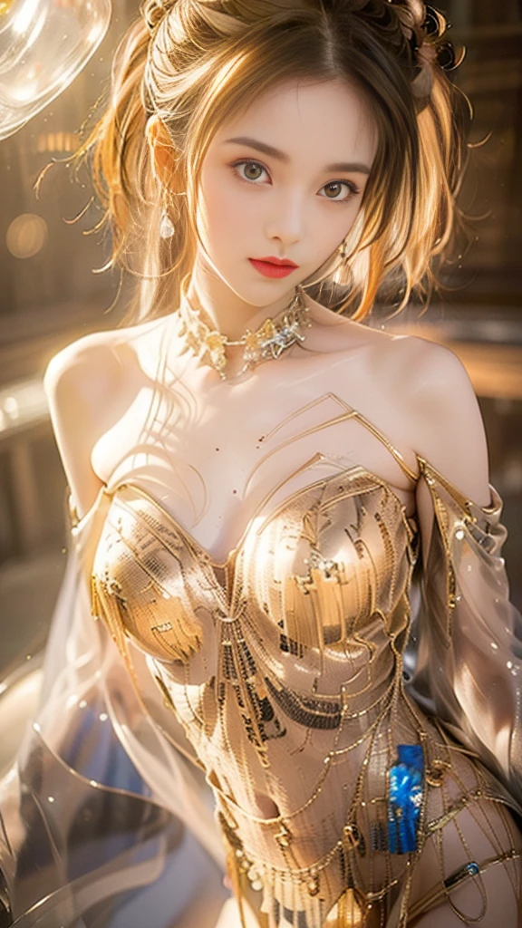 Best quality, masterpiece, big boobs, (large breasts), detailed skin texture, detailed cloth texture, detailed face, super detail, 8k, intricate detail, 1girl, blonde hair, pretty lips