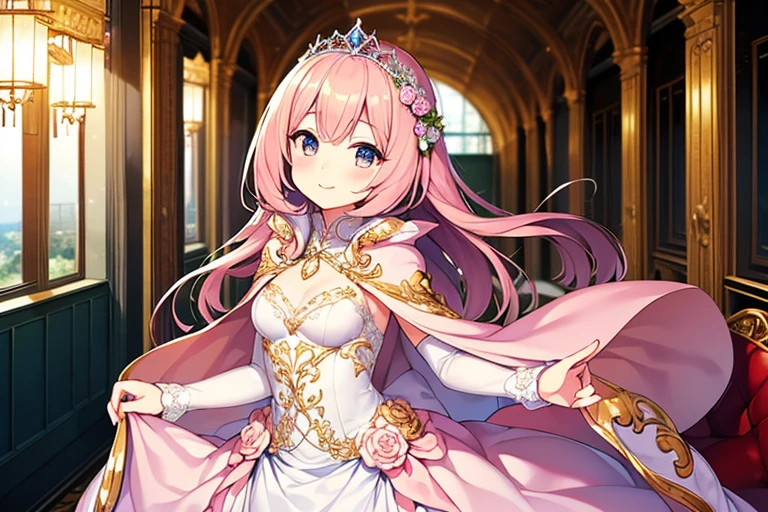 ((Masterpiece, Highest quality)), Detailed face, (character sheet:1.2), Line art ,character sheet detailed, anime studio Style, standard quality, 3 different angles, highly detailed body parts, full bodyesbian, Full of details, Multiple poses and expressions, Many Parts,Simple background (sketch: 1.2)
1 girl, medieval character
Very beautiful, ((she has pink hair with a princess's crown)), wore pink and gold princess's dress, luxurious, ornately decorated, very beautiful. Highly balanced natural light)), ((gold and pink lace stockings Decorated with floral patterns))