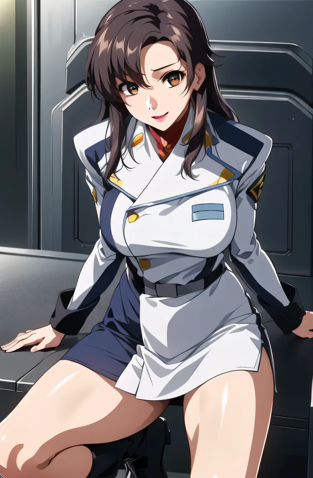 (faceの表情をさらに繊細に描いて下さい),Please draw big breasts even bigger,I wear long boots that reach to the thighs ,Raped,draw big breasts even bigger breasts,脚を開いて青colorパンティが見える,wet 、I want to see through her skin,,garter belt, 2-high stockings , faceの表情をさらに繊細に描いて下さい,40歳大人のcolor気のある女性,, 足を広げると青colorパンティが見える, , office lady uniform,スカートの丈をさらに短く描いて下さいfaceの表情をもっと繊細に描いて下さい,The skin on the jacket is hidden by the uniform,That's enough for me,faceに表情をさらに繊細に描いて下さい, simple background , Please draw big breasts even bigger breasts,巨乳でも waist が細い,
military uniform, military, jacket, blue and white uniform ,Please draw a shorter micro miniskirt, my whole body,
前hair,茶color_hair, length_hair,red eye,lipstick,Compensate,
1 girl, 40歳大人のcolor気のある女性,, young woman ,beautiful Finger,beautiful length legs,beautiful body,beautiful Nose,beautiful character design, perfect eye, perfect face,expressive eye, perfect balance ,
,(Focus on her face), I closed my mouth , (innocent_big_eye:1.0),light_笑face,
Official Art, very well detailedCG 、 unity 8k 壁紙 , Full light,colorful, bright _Front _face_lighting, white skin,
(masterpiece:1.0),(Highest_quality:1.0), ,4K,very well detailed,
camera takes pictures of the womb from outside, 8k, High image quality, High image quality, absurd:1.2, Kodak Portra 400 , Film Grain , blurry background, Bokeh:1.2, lens flare , ( vibrant_color:1.2), プロの camera takes pictures of the womb from outside ,
(beautiful,huge_men's white needs:1.4), (beautiful_face:1.5),(Narrow _ waist ),