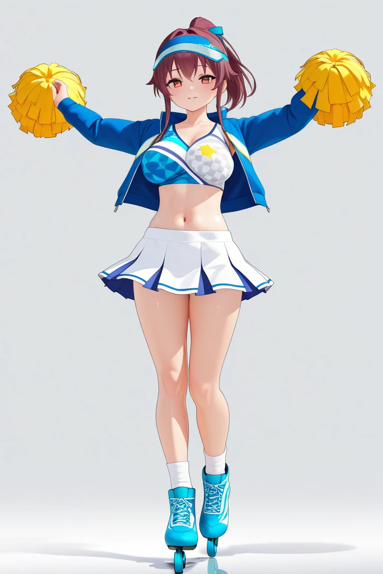 1girl, pyrarnd, tiara, earrings,(red hair:1.2),
BREAK (cheerleader, crop top, midriff, navel, orange skirt, pink footwear, (cheerleading):1,2)
BREAK (multiple views:1.5),from behind,from_front,(blue background:1.3),(full body:1.4),arms at sides,
BREAK indoors, classroom,
BREAK (masterpiece:1.2), best quality, high resolution, unity 8k wallpaper, (illustration:0.8), (beautiful detailed eyes:1.6), extremely detailed face, perfect lighting, extremely detailed CG, (perfect hands, perfect anatomy),