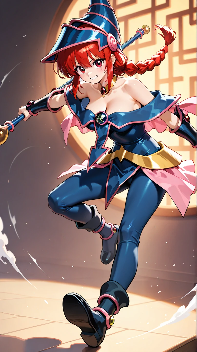Crotch focus, High resolution、One Girl、Low length、thin、With a whip、Navy blue short robe、belt、(Leopard print panties)、DQ6 Barbara、High Ponytail、(((Beautiful white skin)))、Orange Hair、Thighs、Angle from below、Captivating smile, (Footjob)、Heart symbol、Kadavu_DQ6