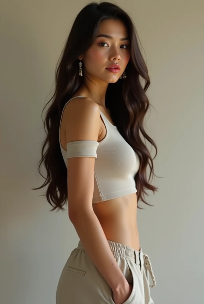 young 20 year old beautiful,white asian,hairstyle curly black