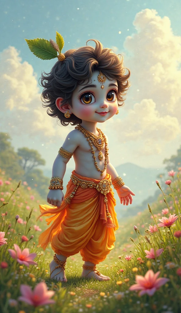 Child shree krishna showing wonders
Photorealsim