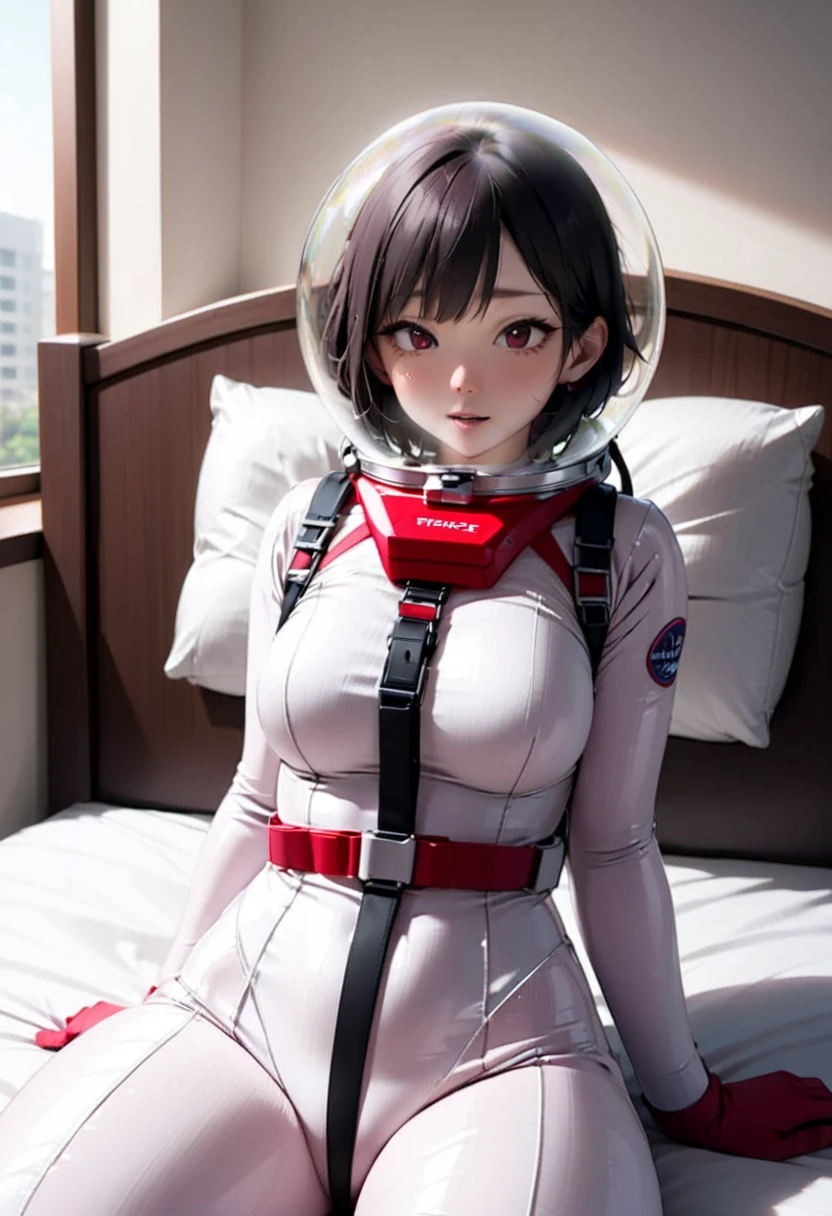 (spacesuit:1.15), white cargo pants, astronaut)bubble helmet, space helmet masturbation, fingering, female_masturbation, grabbing_own_tits, mature_woman, rolling eyes, ahegao, tongue sticking out, drooling, drooling, sweat, blushing, , looking at the audience, lying , indoors, in bed, bed, masterpiece, best quality, 1girl, solo, red eyes, tits, {{{messy hair:1.6}}}, bangs, white hair, spread legs, sitting, , short hair, twintails, ,(heart sayings:1.2), (from below:1.5), smile, (ahegao:1.5)