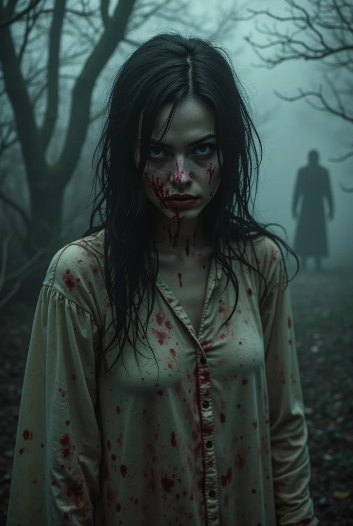 horror_female , horror_location , (by gabriel rodriguez:1.2), (by david ross:1.4)