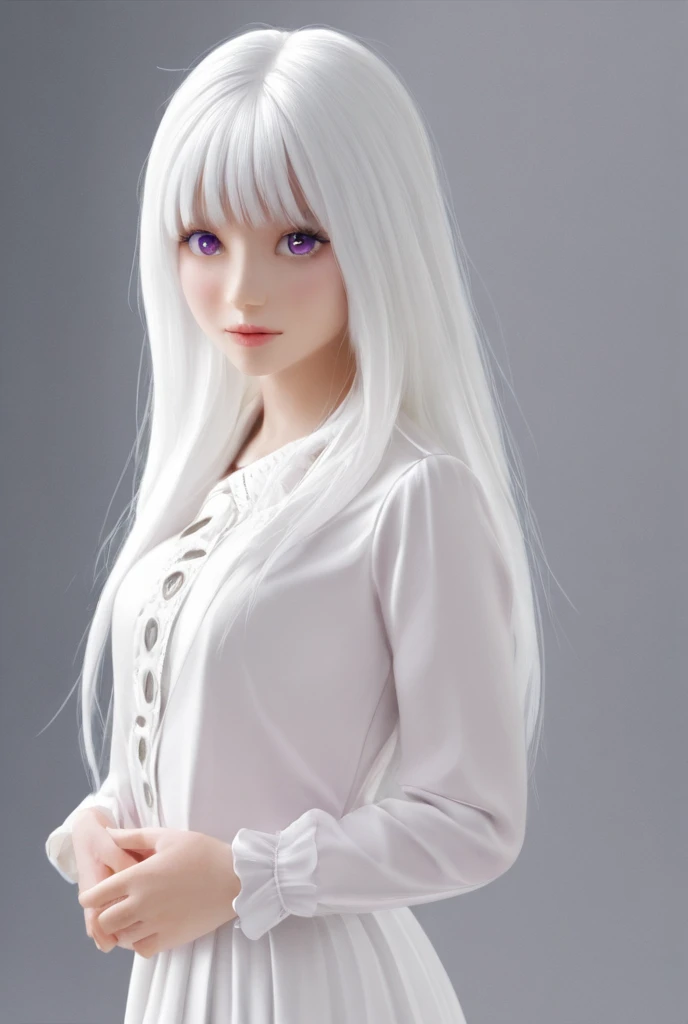 Astringent,A female character,With an alluring expression,Long-legged white stockings with white hair,Ethereal beauty,Beautiful anime girl sitting on bed,There is a hint of water on the white stockings,The face shape is petite and cute,Dressed in white,The background is rich, like a girl who loves two-dimensional,The stockings have water stains,The chest is slightly larger