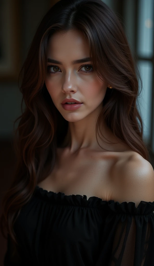 brunette woman, beautiful and sexy ,  in a random place , Ultra detailed, 8k