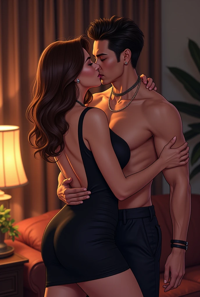 A woman with a big butt in front of a man