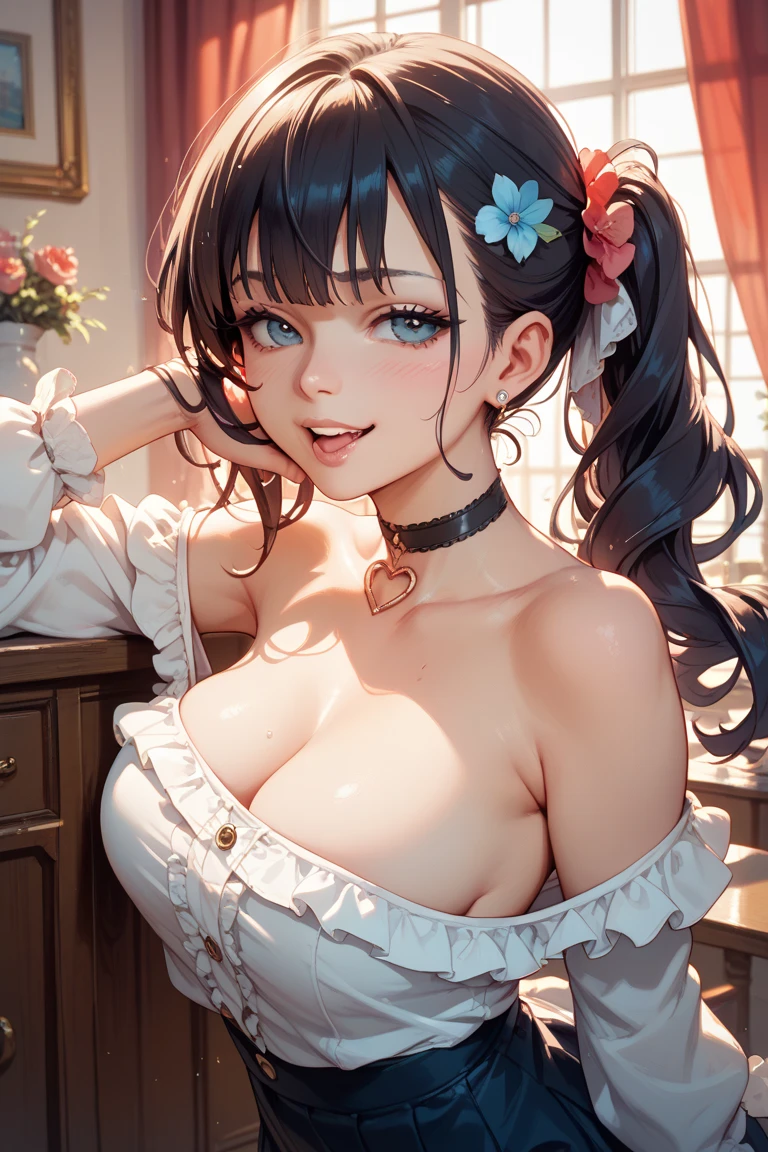 masterpiece, best quality, very detailed, high resolution, expensive resolution, high resolution, 4K, 8k, Unity 8k wallpaper, highly detailed CG, masterpiece, 2D, 3D, beautiful details, depth, fine texture, best quality: 1.3, perfectly focused, crispy skin, he,
Very cute anime girl, two girls who are employees of a night bar, y dress, bigxpensive pink medium long hair and brown short hair, two girls, night bar, mole under eye, looking at the viewer, expensive, blush, mole, lips parted,, heart, pink eyes, choker
