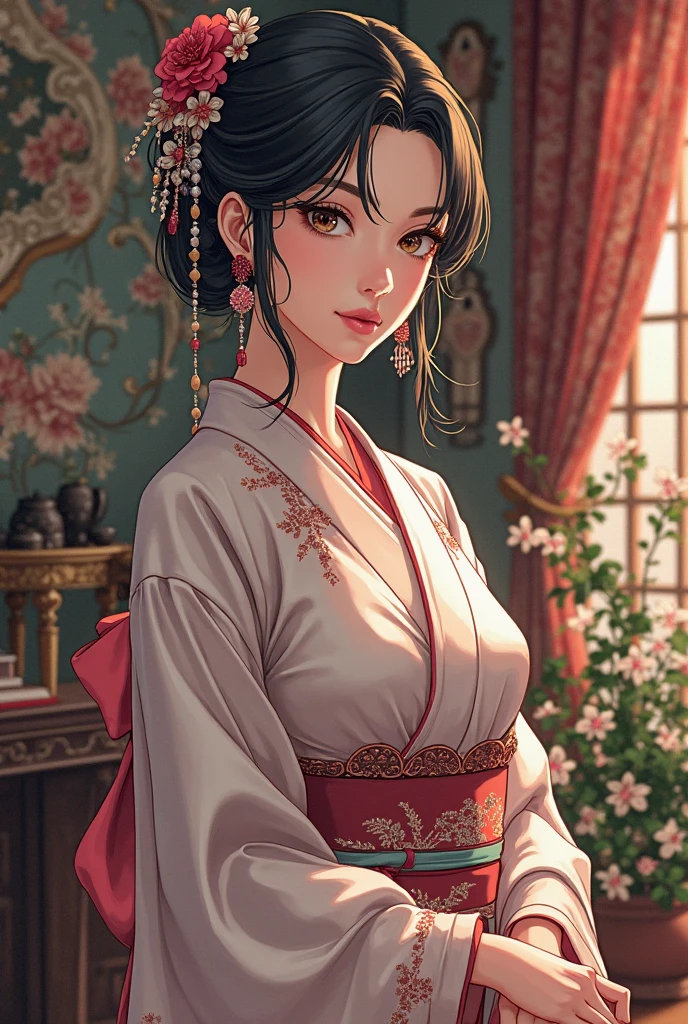 Myanmar girl big ass Myanmar dress Flower drawing very detail, soft lighting glow effect, cinematic look, beautiful hair