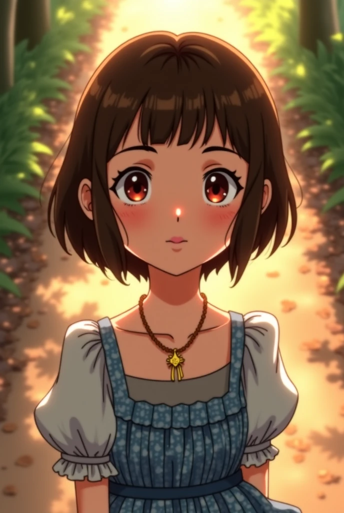 *"Portrait of a young girl with short dark brown hair with reddish ...
