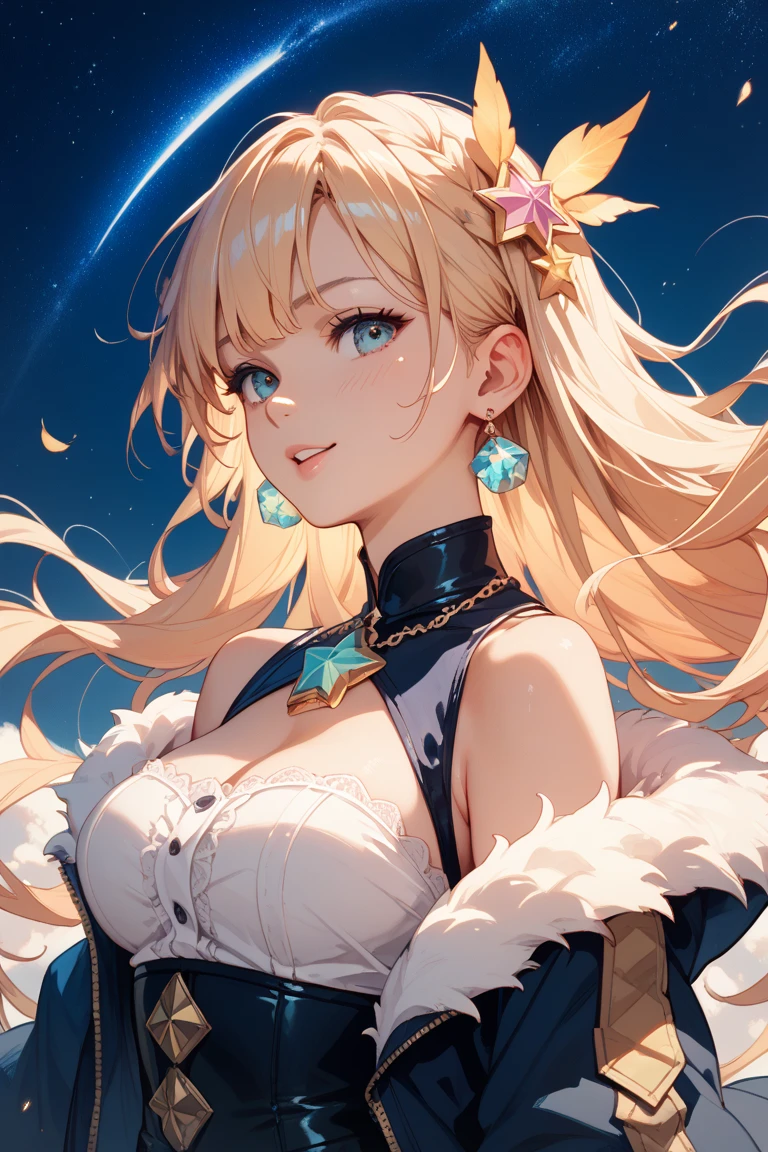 sideview,(looking at viewer:1.2),solo, upperbody, blonde wavy curly long thin hair:1.3, lime green eyes, Russian, pure smile, (stylish model pose),(offshoulder:1.2),Enchanting chest:0.9、(All white sexy givenchy Lace-updress),(I am the star):1.2, white simple background,