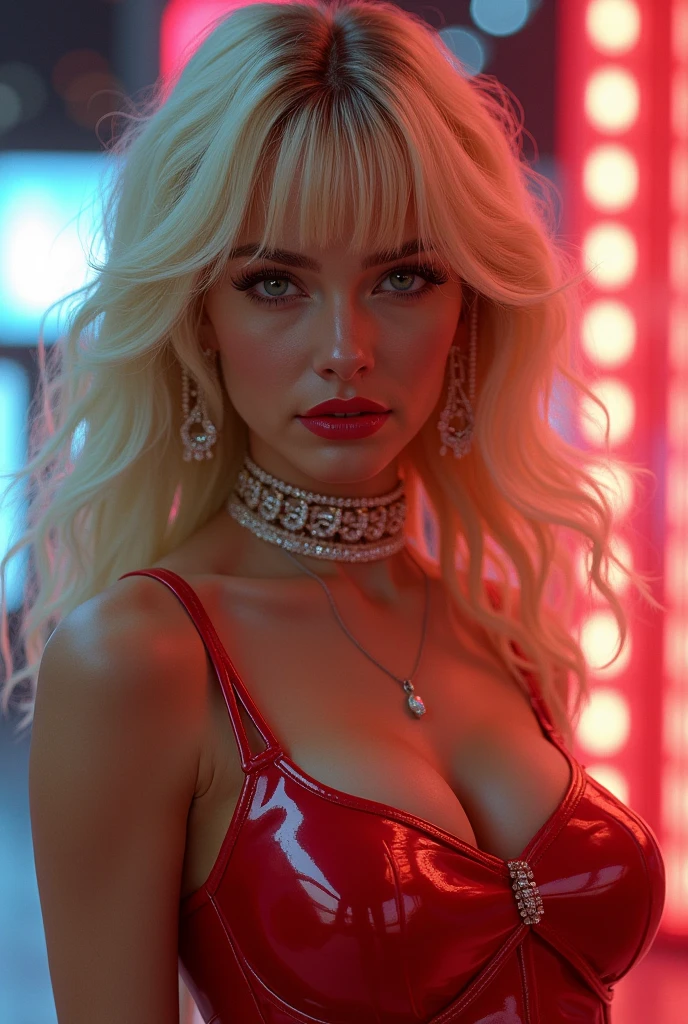 (masterpiece.HD.photorealistic) (Whole body) an ultra sexy and beautiful blonde woman with beautiful detailed eyes,beautiful full detailed lips,extremely detailed eyes and face,long eyelashes, Epic neckline (Chest size 100e) ,GOOD.parts. intricate and detailed facial features, random color crocodile top,flowing ethereal dress,dramatic lighting,cinematic angle,Digital paint,Conceptual art,Very detailed,photorealistic,8k,masterpiece,vibrant colors,warm color palette)
