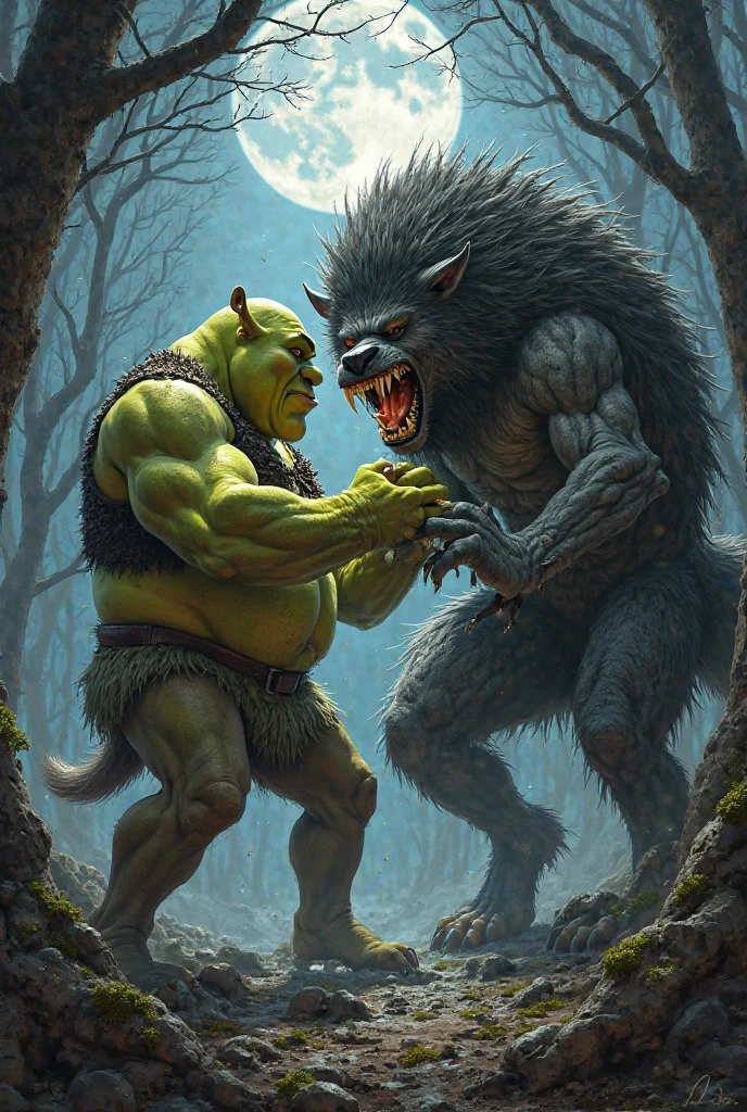 The Cursed Grove: Where the Monsters Hide"

Marcelo and his wife decided to walk in the woods near their home, despite the stories they heard about this place being cursed. Suddenly, they found themselves lost and the woods seemed to be getting darker and more dangerous.

Suddenly, they heard a loud, wild roar, and were horrified to see a monstrous creature emerging from behind the trees. The creature had sharp claws and teeth, a muscular body, and a wild look.

Marcellus and his wife ran as fast as they could, trying to escape that creature, but she always seemed one step ahead of them. They finally managed to escape the woods, but Marcellus never had the courage to walk there again.