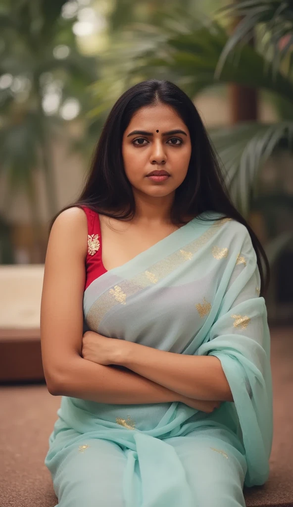 Indian cute30 years old marriage BBWs Women life like, high - resolution single women with a perfect figure Super fine face and eyes, slong hair, small Tank top silver Colour swimming bikini, Wearing a traditional saree, bulky figure, huge big extra large and full chubby body, looking front, fair complexion, pond backgrounds. Hung breast, Plus size model, 4k, 8k,