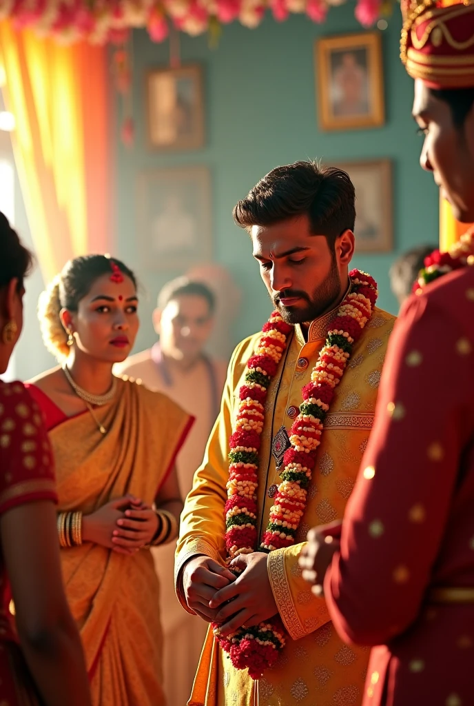 A 25 years old boy away crying, leaving behind a large family and our wife in Indian style
