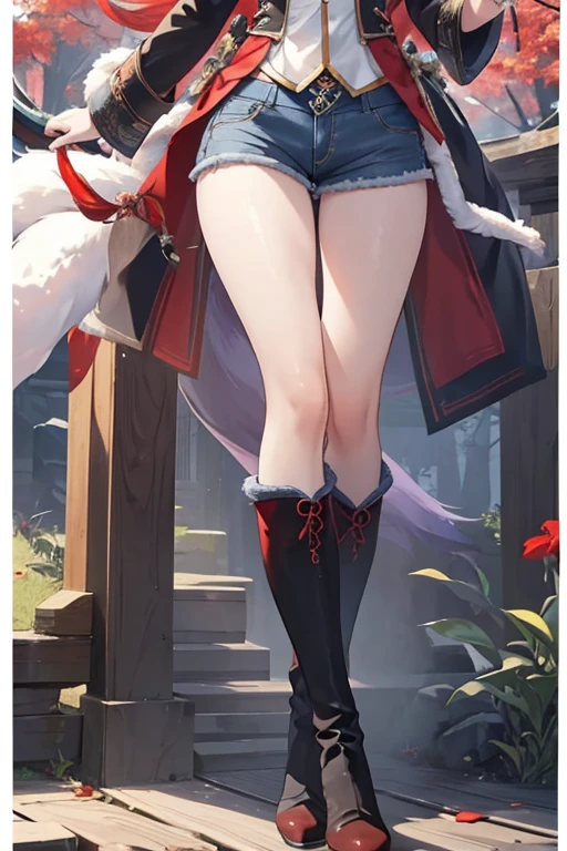 hdr, soft light, ((best quality)), ((masterpiece)), (detailed), remrin, (hair over one eye:1.1),big blue eyes, shy face,skinny fit,small breast, chinese dress, park,trees,grass,rain, in middle,full body shot,showing wet panties, camel toe