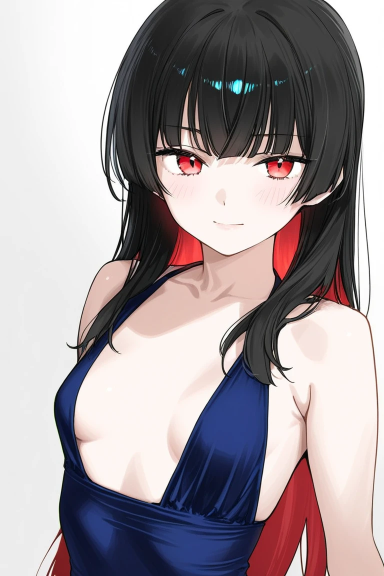 score_9, score_8_up, score_7_up, score_6_up, score_5_up, score_4_up,(Black Hair),(Orange inner color),short hair,(Red eyes),Gentle expression,(((Hair on one eye))),very big breasts,Erect nipples,