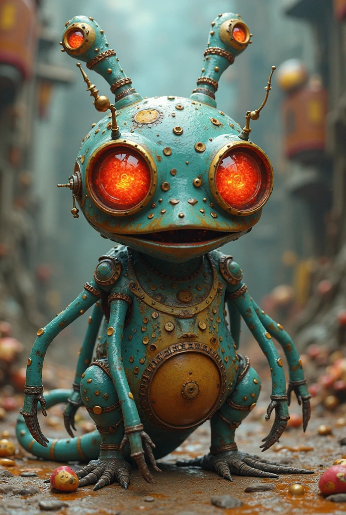 A machine where it appears like a strange animal with crooked tentacles ...