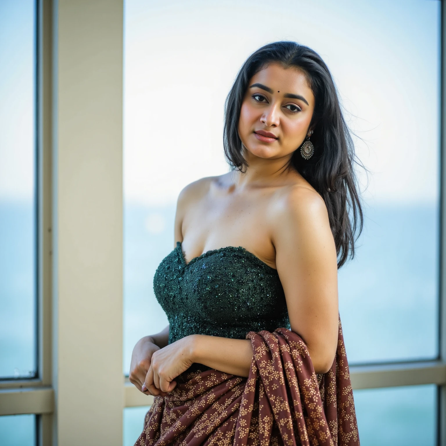 Mallu, curly hair, in skirt, indian curvy figure woman in bra and panty , city life, richest woman, (Kerala, mallu), indian, editorial photograph of a 30 year old woman), (highly detailed face:1.4) (smile:0.7) (background inside dark, moody, private study:1.3) POV, by lee jeffries, nikon d850, film stock photograph ,4 kodak portra 400 ,camera f1.6 lens ,rich colors, hyper realistic ,lifelike texture, dramatic lighting , cinestill 800, wavy hair, messy hair, short hair, mischievous smile, blue hair, freckles, white skin, blue eyes, bodybuilder, thelema, scarlet woman, greek goddess, goddess of night, goddess of magic, astral plane, witchcraft, babalon, Lilith, Pombagira, red full moon, blue jacket