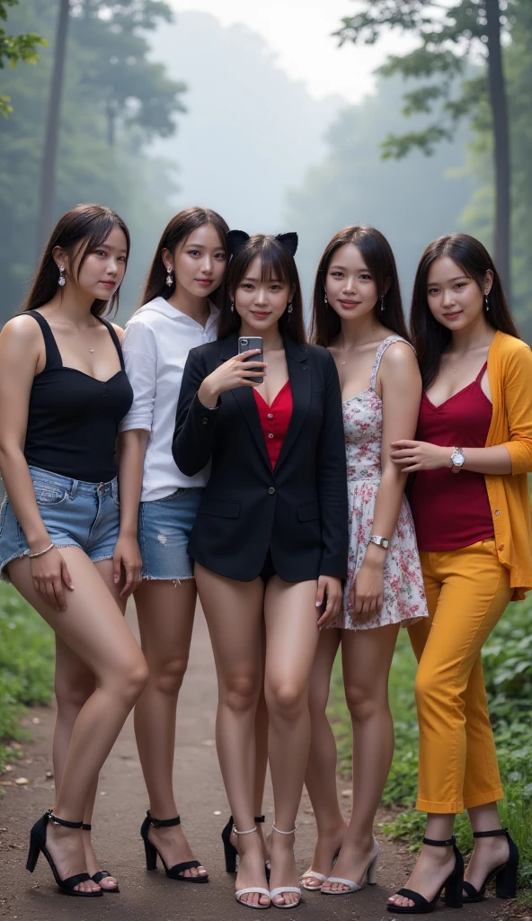 Top image quality、8K picture quality、32K image quality、too beautiful、a famous actress of Japan、Obscene big breasts、Chest circumference 100cm、Obscene mother、Obscene mom、Maternal and obscene body、sensual bodies、hight resolution、POV、Tecateca skin with oil、Detailed skin、Look at viewers、Obscene mommy friends gather in police clothes(5 women)、post-facto、The smell of a muffled female、Everyone is in estrus、In the street