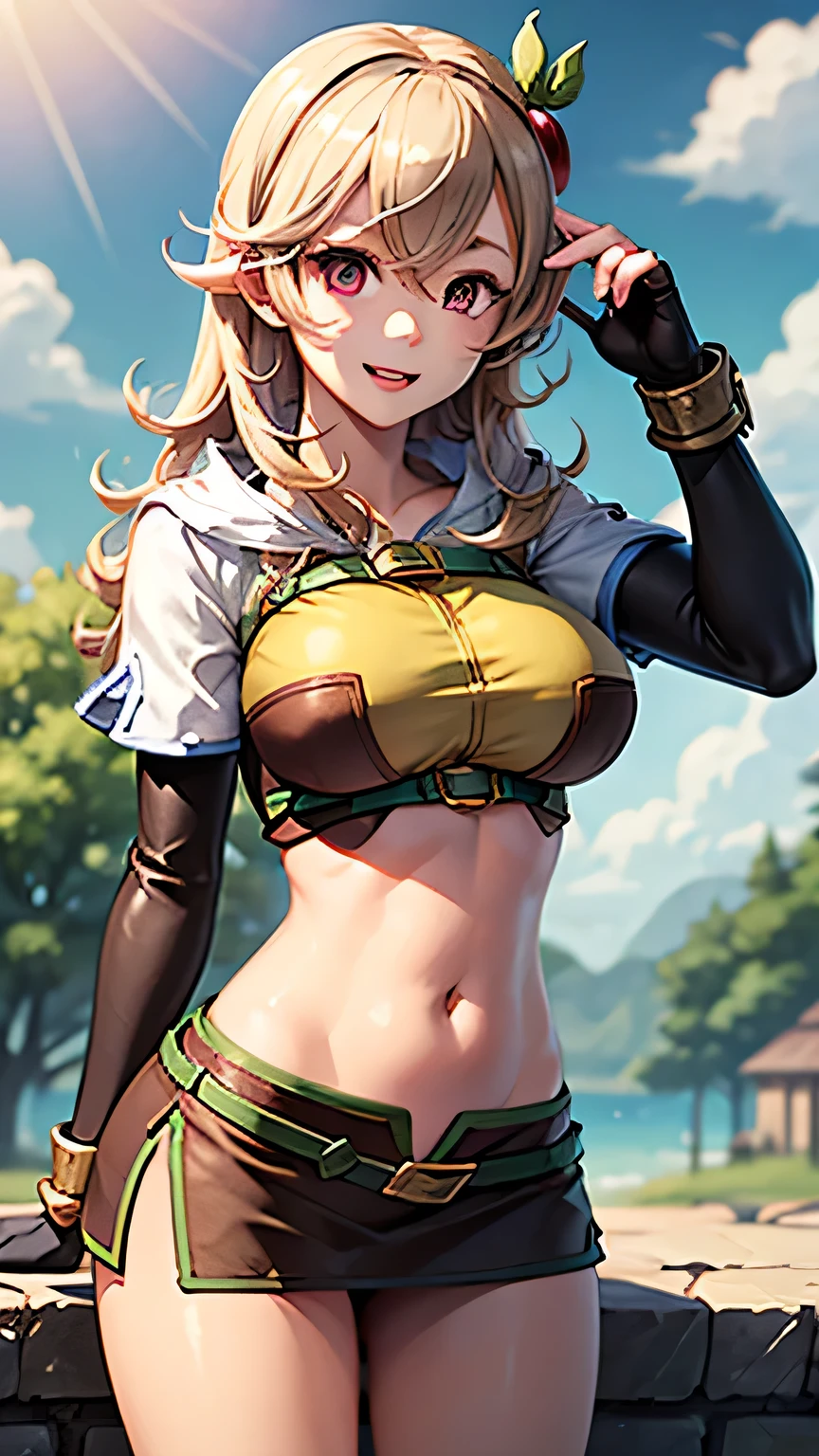 1girl, adult,corrin, ragnarok online, apple head, binoculars