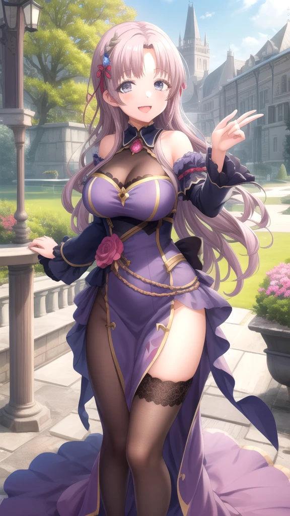 (anime style), Victorian girl, big breasts, upskirt, sexy smile, finger on mouth --auto --s2