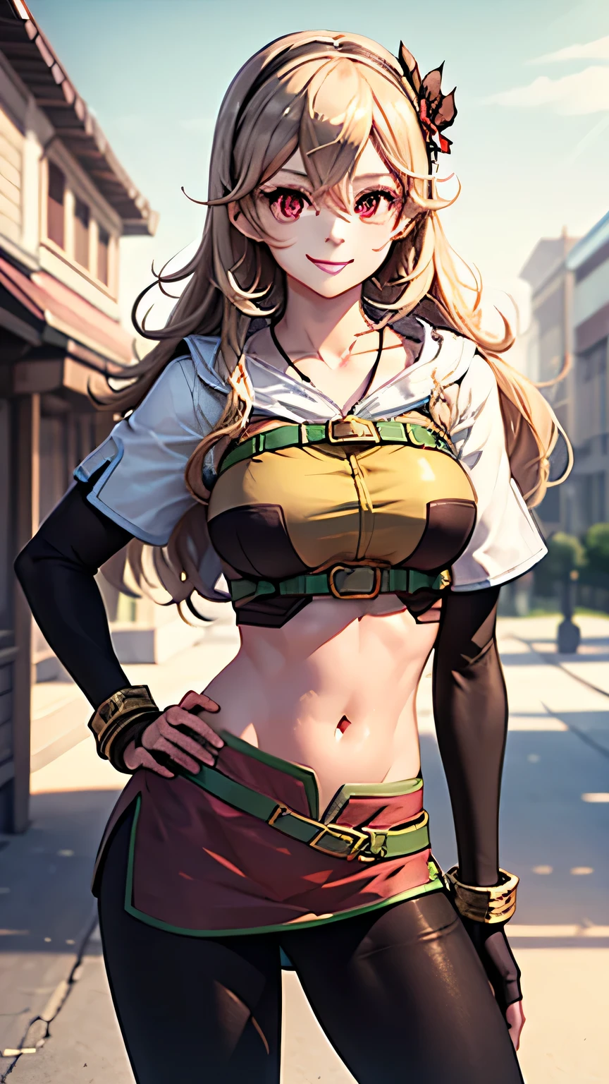 corrin, 1girl, solo, smile, jewelry, red eyes, heroic