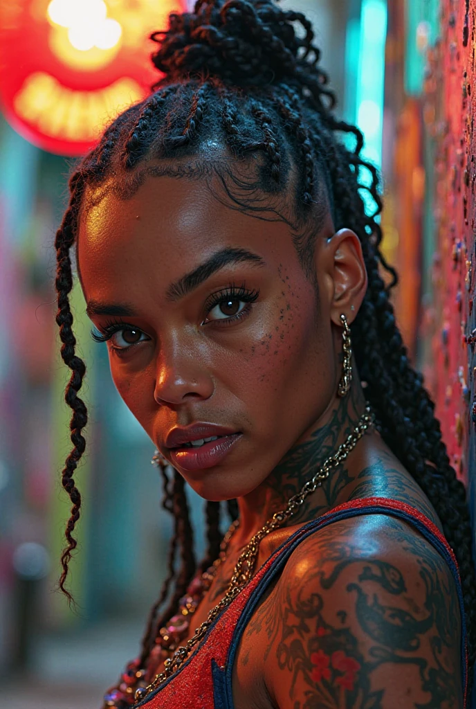 stylized artwork of soft filter. grunge filter. photorealistic. 8k. cinematic, very high resolution. maximum resolution. ultra realistic. unique beautiful face, realistic face, retro grunge photo ascetic. grunge city graffiti , sexy tattooed black-dreadlocks teen cute sexy ebony girls, in marijuana plants buds crop, red lace lingerie, garter belt and stockings