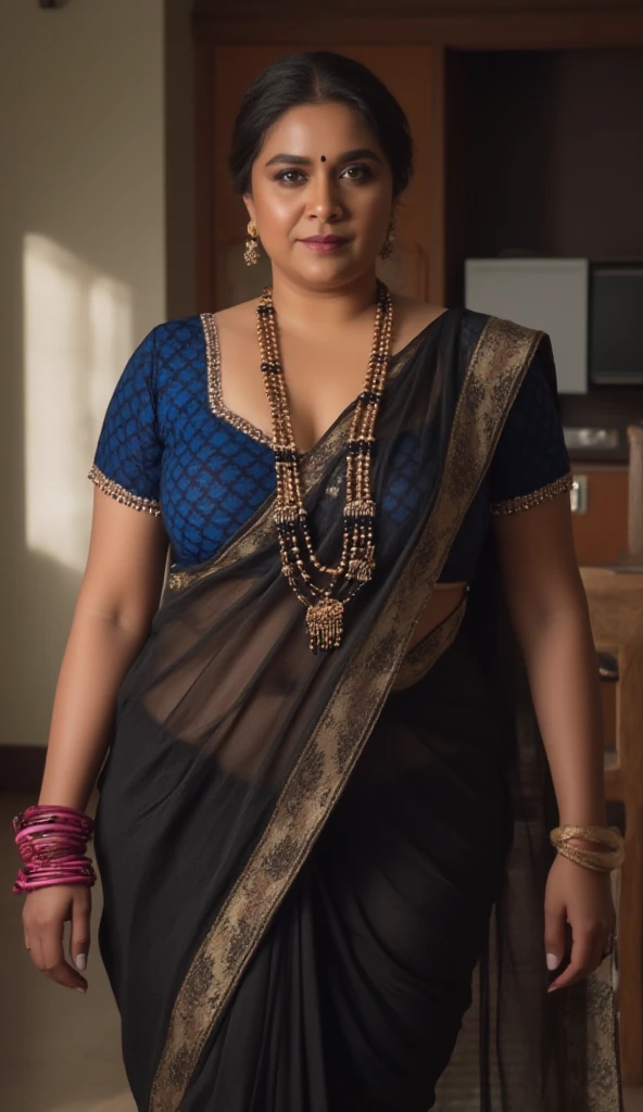 1girl, sexy, 45 years old Indian woman, (mature woman:1.3, middle aged bhabhi,cutting vegetables in kitchen, (freckles:0.2), kitchen, detailed background, indoor, hires, (photorealistic:1.4), wide shot, full body photo, wearing transparent saree, ((full saree)), beautiful fluffy saree, thick curvy aunty, highly detailed, hyper realistic, traditional colourful saree, wind blowing, big chest, dusky skin, most beautiful woman, sexy body, sexy eyes nose lips,seductive face, superb lighting, shot from above, shot from some distance, wide angle view