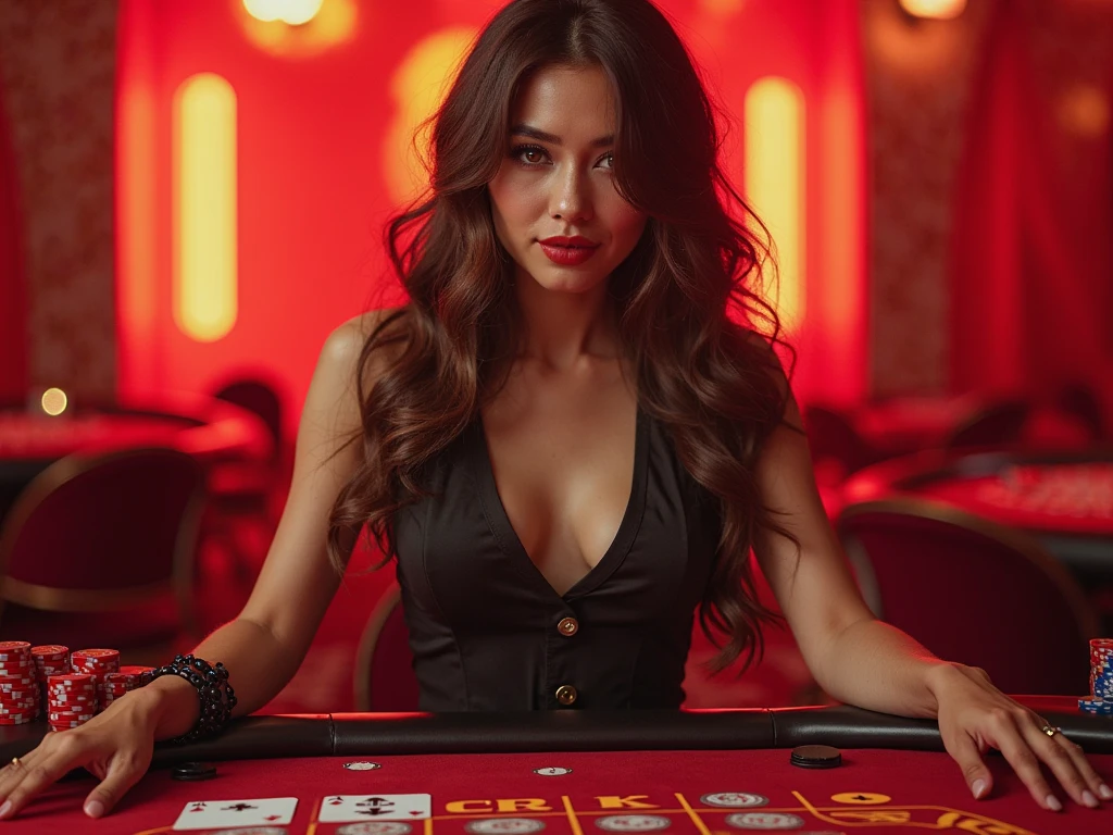 DEN_elua_sg,
(in a (casino:1.2) in a blackjack table wearing a (cocktail dress:1.3), casino, (gambling:1.2), (cards:1.2), (poker:1.2), cinematic, (playing cards:1.2):1.2),
bokeh, f1.4, 40mm, photorealistic, raw, 8k, textured skin, skin pores, intricate details <lora:epi_noiseoffset2:1>, epiCRealism <lora:ClothingAdjuster3:-1>