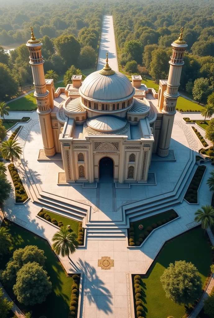 Design on an area of ​​50 thousand square meters, the mosque is an architectural icon and contains several facilities such as a library, religious shops, ablution areas, gardens and parking lots.