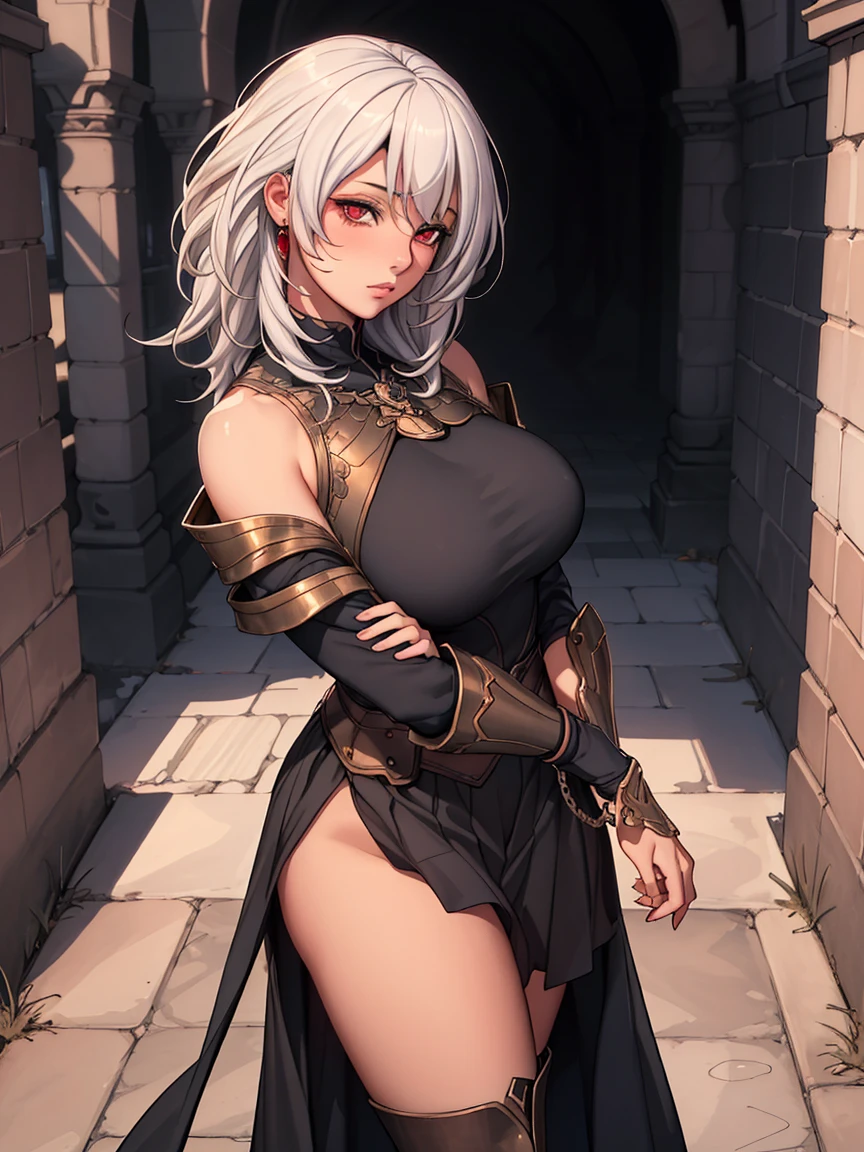 (highest quality)),(ultra high resolution),(Super detailed),(detailed description),((best CG)),(best work of art),super precision art,great drawing art,(Art with precise details:1.5), (1 woman:1.5),beautiful and well-shaped face:1.5,expression of agony:1.5,A detailed and detailed hero suit:1.4,Fighting hard:1.5, Graveyard with a gloomy atmosphere:1.6,Muddy ground:1.4,surrounded by the dead:1.3,the sun blocked by clouds:1.4,