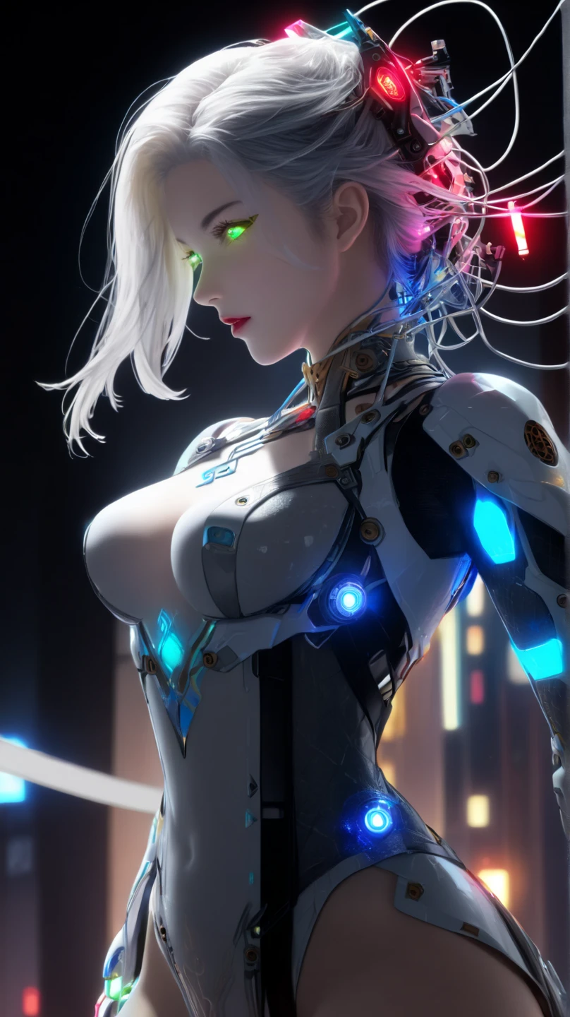 (quality)), ((masterpiece)), Recommended results、Puffy nipples、(see through:1.5)、straighten your back、abdominal muscles、huge bust、angle to floor:1.2、low camera angle、Hair loss on crotch，Hatsune Miku，(cyborg girl),(cyborg girl:1.5),maid android,((1 girl)),((mechanical  girl with extremely charming and beautiful pale nipples blue hair)),

(big breasts:1.4),Breast sagging,(((pale nipples blue bob hair:1.35,Colored inner hair,short hair,ear breathing))),(((toy doll))),((pale nipples white skin,toy doll joints:1.5,Manipulator:1.5)),((silver armor dress,tesla coils)),((女佣 mechanical toy doll:1.5,body:1.5,metal skin,ball joint,cyborg:1.5, part:1.5,:1.5,Mechanical joint: 1.4,mechanical limbs)),(((pale nipples_blue_Eye:1.3))),complicated Eye,beautiful detailed Eye,symmetrical Eye,((fat)),(((shiny skin:1.5,bright skin: 1.5,shiny skin,very shiny skin,shining body,plastic glitter skin,exaggerated shiny skin,glowing skin,wet leg))),(lower abdomen,Yao Liu,wide hips,detailed body,(Detailed face)),charming,slutty,Seductive maid，,Delicate metal decoration,),sleeveless,mini skirt,boots,_cut out,only_leg,((wet clothes,complicated outfit,complicated clothes,complicated details)),art photography,(Photos taken by sldr),high resolution, sharp focus,(super detailed, Very detailed), (realistic artwork:1.37),(Very detailed CG unity 8k wallpaper),((Synthwave background theme)),(((bright colors))),complicated,(complicated background),(masterpiece),(最好的quality),Perfect face,Perfect facial details,lifelike,analog style,((complicated detail)),(((realism))),