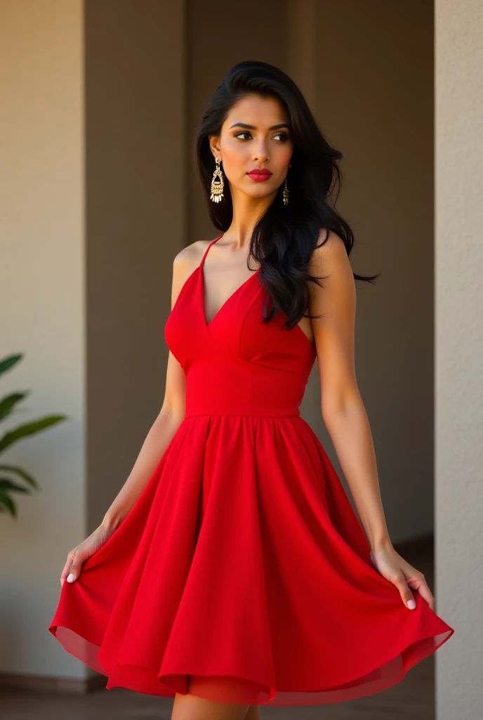 Red dress in girl
