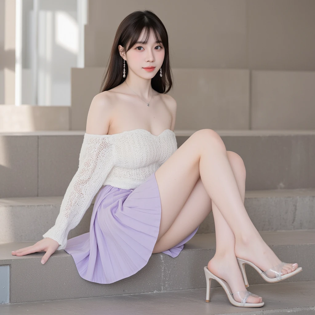 kasumi, eyes browns, (best qualityer, ultra detail), (realisitic:1.37), beautiful and detailed face, ultra-realisitic texture, Exquisite face, Delicate body, red lipgloss stick, shiny colors. High definition, 8k, expression a slight cute smile