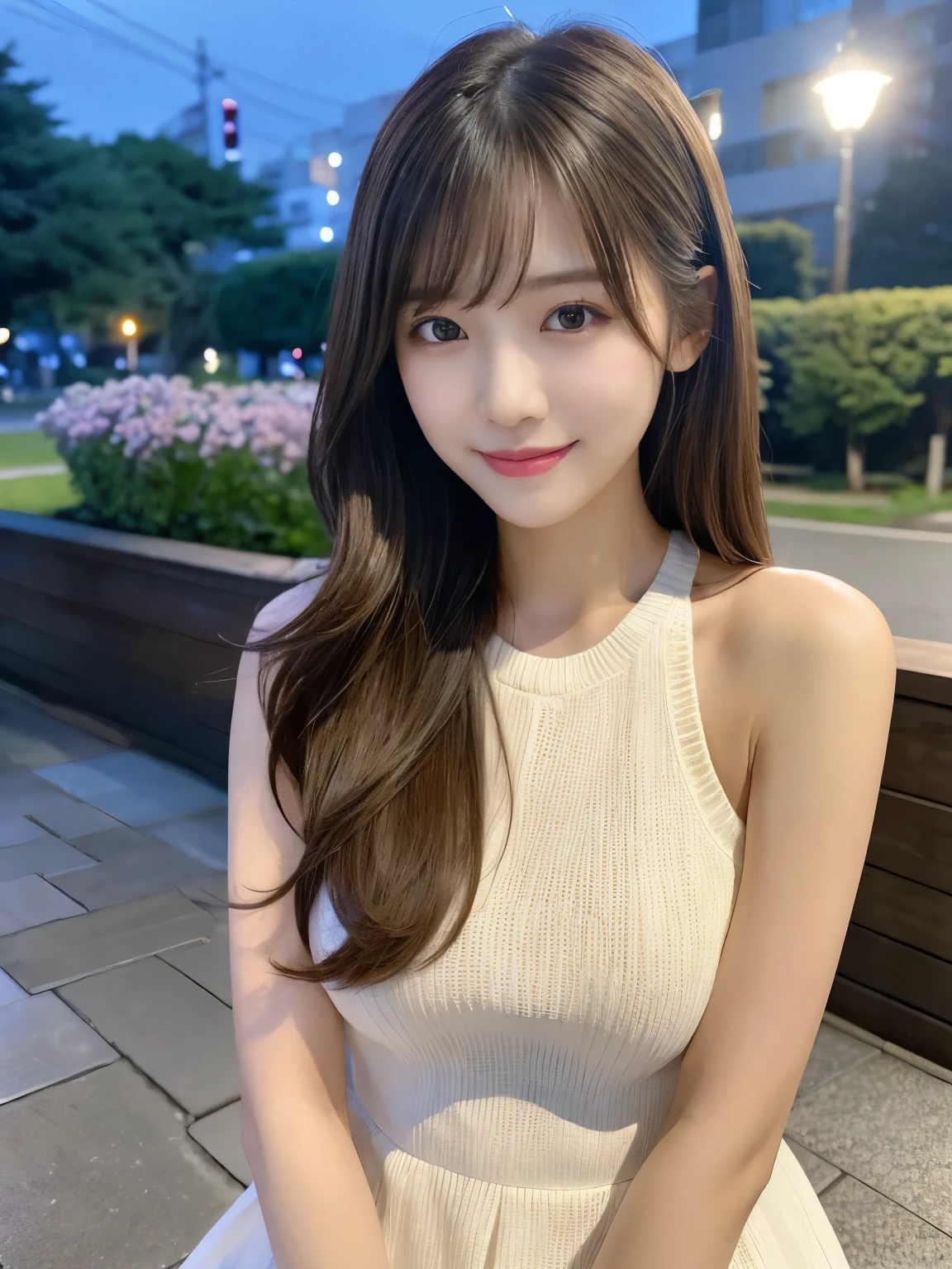 Tabletop, highest quality, shape, Very detailed, finely, High resolution, 8k wallpaper, 完璧なダイナミックな構shape, Beautiful and detailed, Nice spring clothes,Beautiful straight hair,Small breasts,Natural color lip, 20-year-old girl、cute、sexy shot looking at camera,Always blur the background,Perfect and beautiful face,Beautiful and dense face、Slim face and figure,Big eyes、Putting on gal makeup,Actual Photos(Best image quality)、Sexy Face、Fashion model posing、full body shot、smile、Sheer tops perfect for spring、Shorts、walk