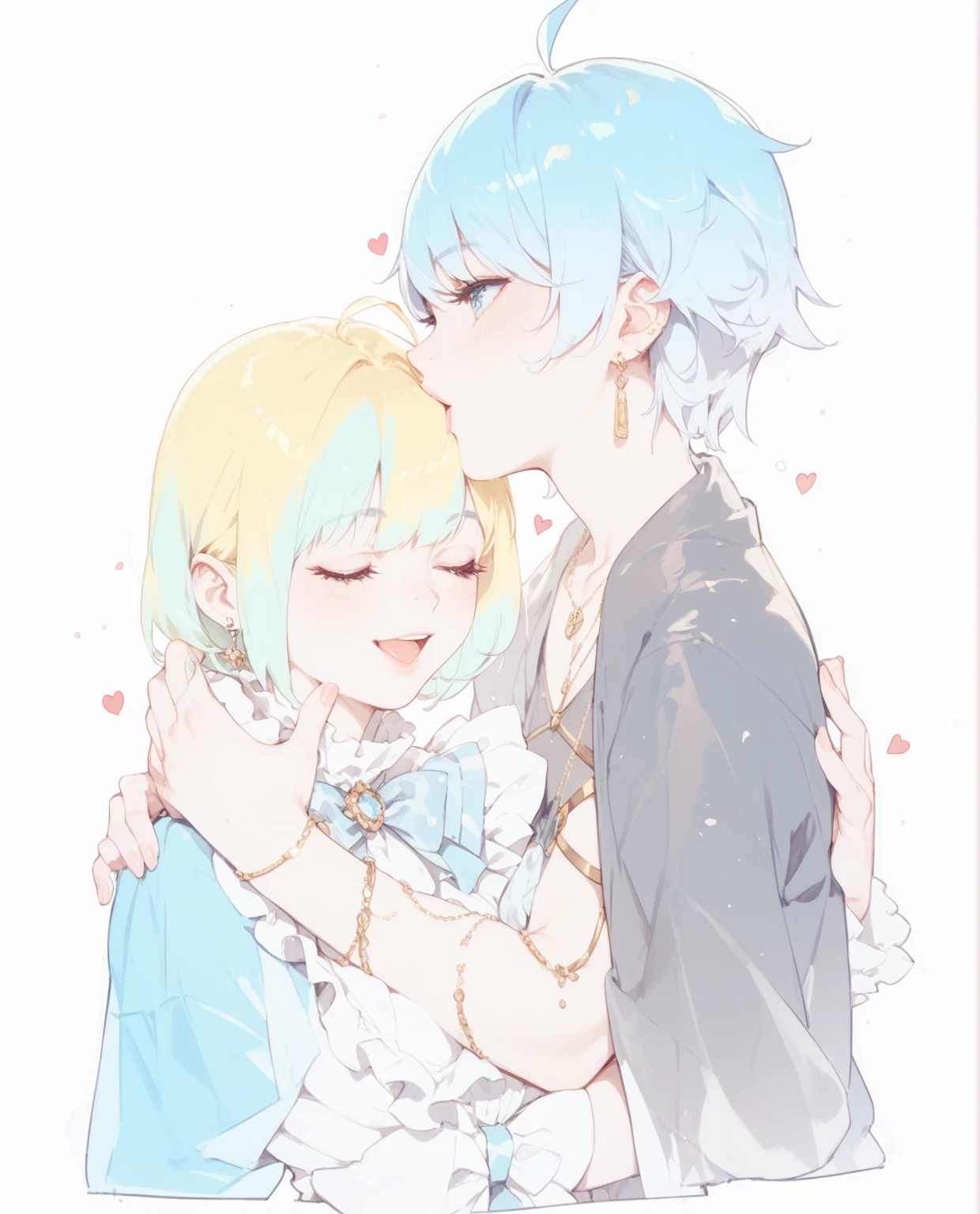 ((masterpiece)), (Highest quality), (detailed), (One girl), (Internal Data Stream) Light blue gradient hair, Glowing blue eyes, Straight hair, Wearing a modern white shirt and black dress, Covered in data particles, Locked around the neck