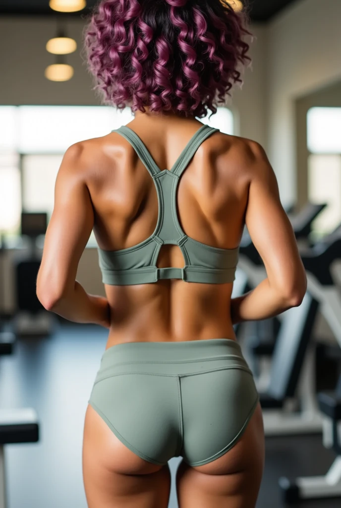 chica en el gimnasio ((mucho sudor))