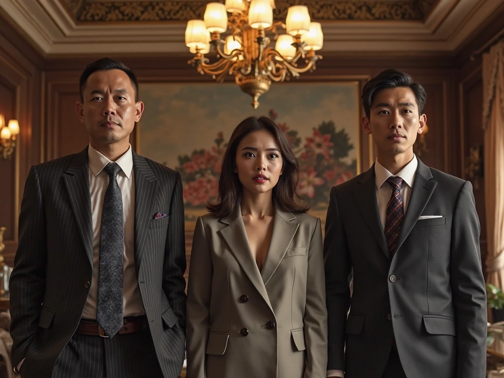 2boys, oldman, Photo of a young asian woman (sandwiched between two old guys), 1girl wearing crop business suit, thigh skirt , threesome, in a crowded elevator, detailed character design, Layered Casual Jewelry | Raw Photo | Stunning | High-Quality | 32K Ultra High-Definition | Detailed Composition | Best quality | masterpiece | HyperRealistic | PhotoRealistic | Hyper Realistic | In the style of FujiFilm X-T5 and Leica Q3 lens