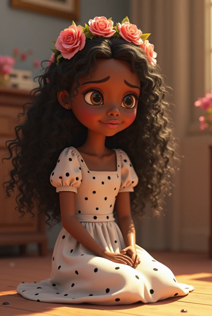 there is a young girl with a big afro sitting on a chair, light skinned african young girl, maria borges, african american girl, black teenage girl, beautiful young girl, youthful taliyah, inspired by Chinwe Chukwuogo-Roy, young girl, cute young girl, african sybil, black young woman, young black woman, brown skinned