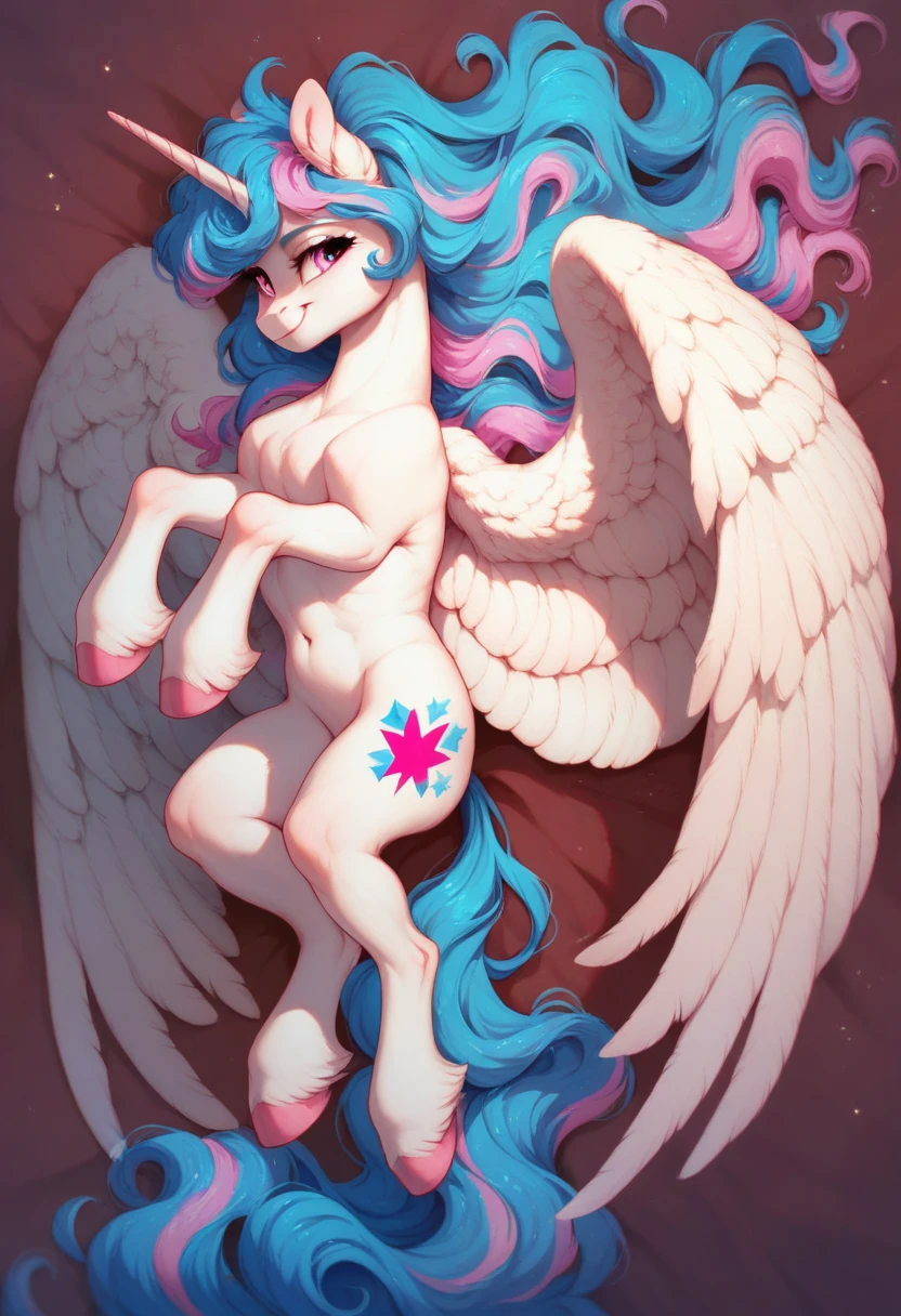 masterpiece, best quality, horse, andrius, Beautiful Art Style, wings*, antennae*, tail, blue eyes, blue sclera, 1girl, young woman, knit sweater vest paired with a high-neck blouse, a plaid or floral skirt, and a pair of ankle boots, thought-provoking, cosmic, getting undressed, <lora:GI_Andrius_a1:0.8>, <lora:Stallion:1.3>, crying, pain,