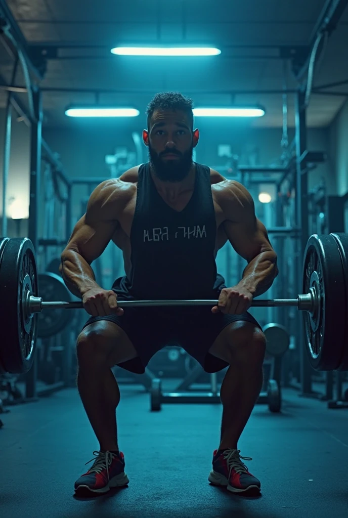 Eduardo training intensely at a weight training gym called skyfit, focused, sitting on the bench after high-load repetitions. Eduardo is preparing for the Mr event. Olympia 2024, which will be in October and says he will be top 1 champion in the classic physique category.