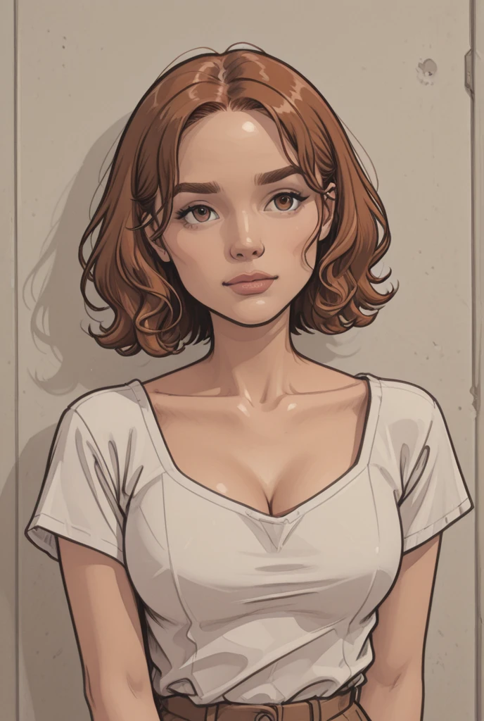 Beautiful thick mulatto woman, dressed as a nightgown model, voluptuous, (highly detailed face:1.5), large_breast, ample hips, insanely detailed accentuated big booty, greatly feminine proportioned, great aesthetics, ((highly detailed skin1:.2)), (freckles:1.2), (blemishes:1.0), (((brown hair))), 8k uhd, dslr, soft lighting, highest quality, film grain realistic