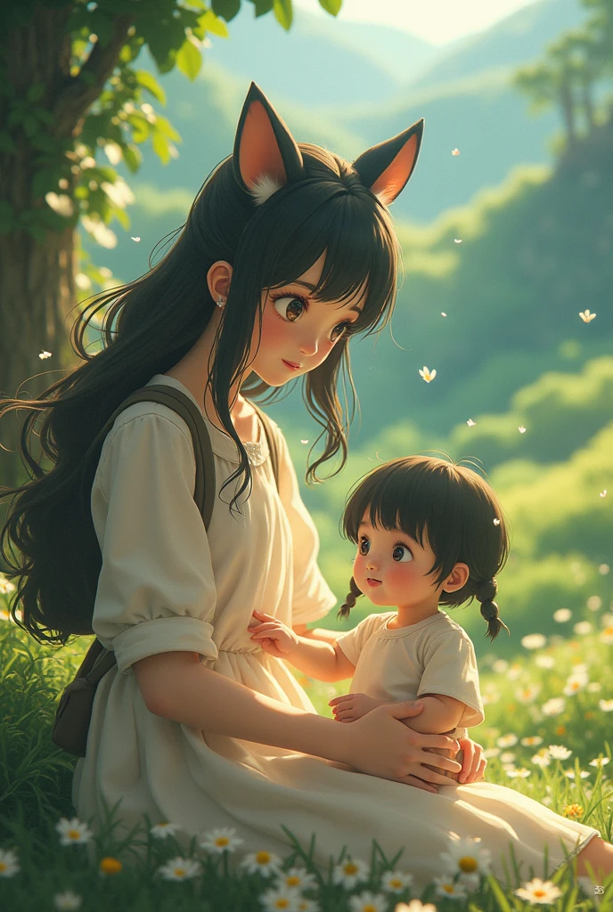 (Obra maestra:1.2), Mejor calidad, (illustration:1.2), (ultra detallado), hiper detalles, (delicado detallado), (detalles intrincados), (cinematic light, Mejor calidad Backlights), Delete line, Cuerpo perfecto, The image depicts a mother embracing her , capturing a tender moment suitable for celebrating Mother's Day. The style emulates a child's drawing and storybook illustration, using a watercolor palette to convey warmth and intimacy. The background and overall atmosphere of the scene radiate kindness and coziness, enhancing the emotional connection between the, (constituir), alto contraste, (mejor iluminacion, un extremadamente creado y hermoso), (cinematic light), vistoso,