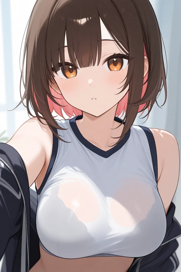 absurd, absolute resolution, Incredibly absurd, excellent quality, Super detailed, official art, Unity 8K wallpaper BREAK girl , cute, stare intently,not wearing clothes、Small cherry-colored nipples BREAK This illustration shows a girl 、 The girl's hair is curly and reddish brown., and she crawled on all fours, ((Frustrated expression:1.3))、(tears)、slender body shape、not wearing clothes