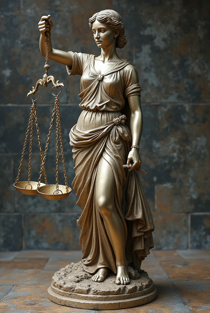 Generate an image combining the rod of Aesculapius and the scales of justice 